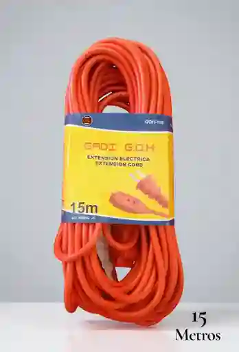 Extension Electrica Industrial Y Casa X15 Metros Color Naranja