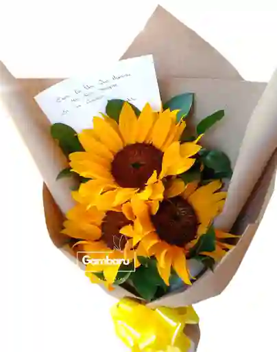 Flores Girasoles X3 En Arreglo