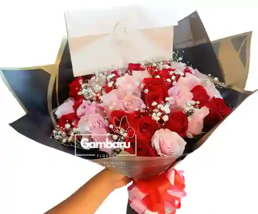 Flores Rosas Rojas Y Rosadas X48,.