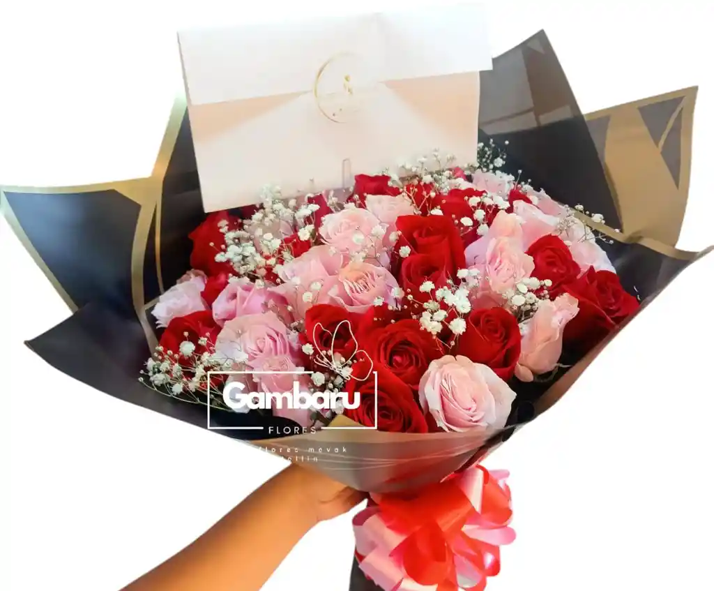 Flores Rosas Rojas Y Rosadas X48,.
