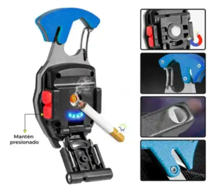Mini Linterna Cob 9 En 1 Recargable Llavero W5147
