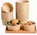 Bowl Bambú 1000 Cc Con Tapa X 10 Unds, Contenedor Para Alimentos