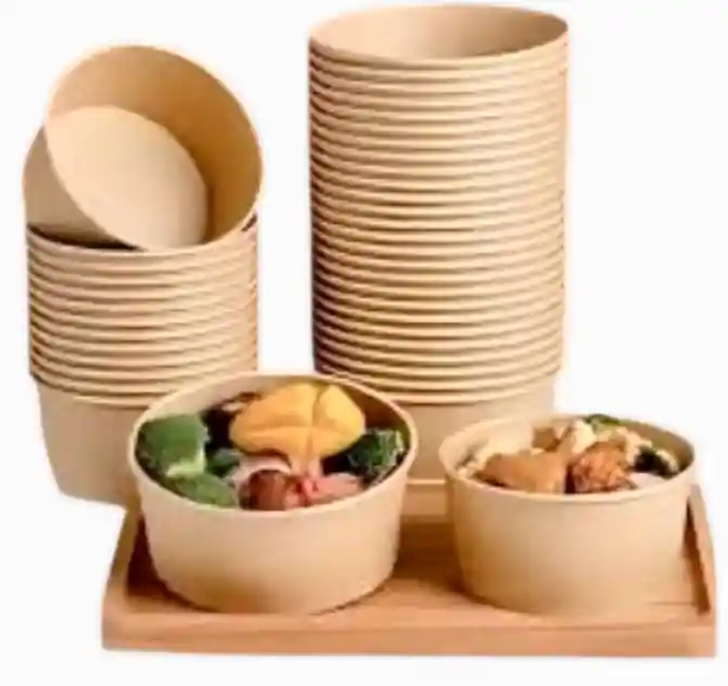 Bowl Bambú 1000 Cc Con Tapa X 10 Unds, Contenedor Para Alimentos