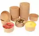 Bowl Bambú 1000 Cc Con Tapa X 10 Unds, Contenedor Para Alimentos