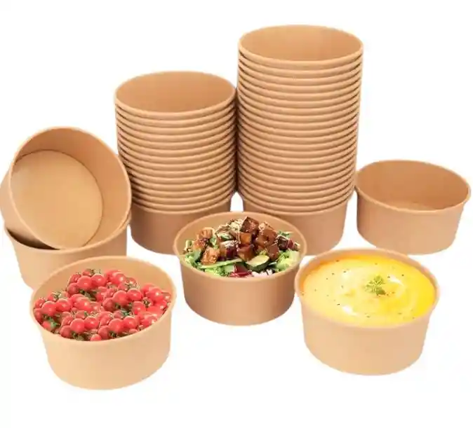 Bowl Bambú 1000 Cc Con Tapa X 10 Unds, Contenedor Para Alimentos