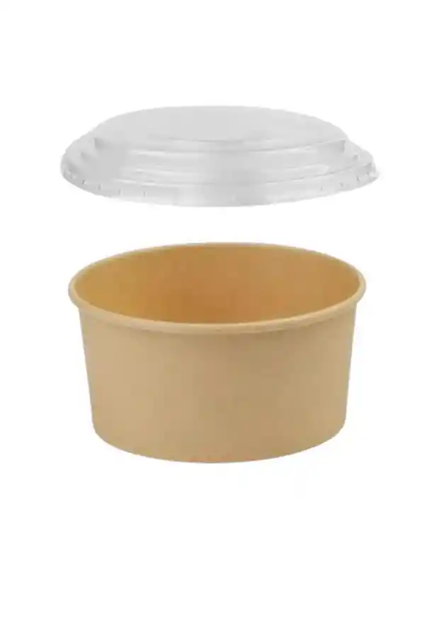Bowl Bambú 1000 Cc Con Tapa X 10 Unds, Contenedor Para Alimentos