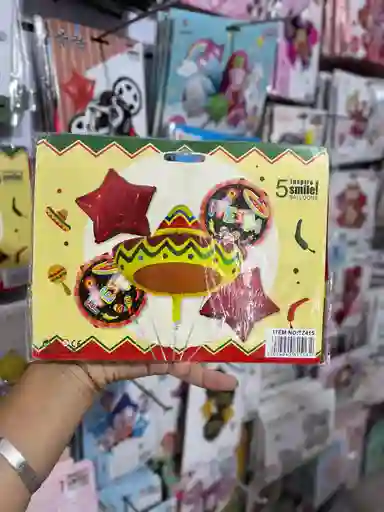 Kit Decorativo De Globos Fiesta Mexicana X 5 Unid