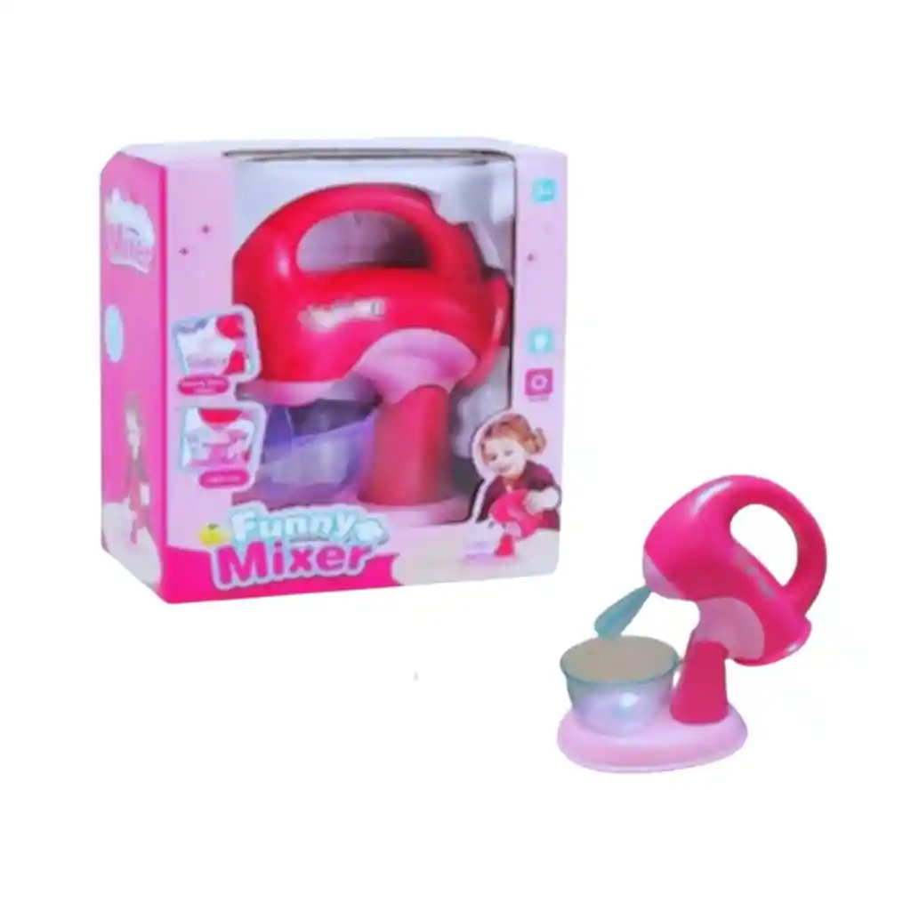 Batidora Rosada Con Luz Juego De Rool