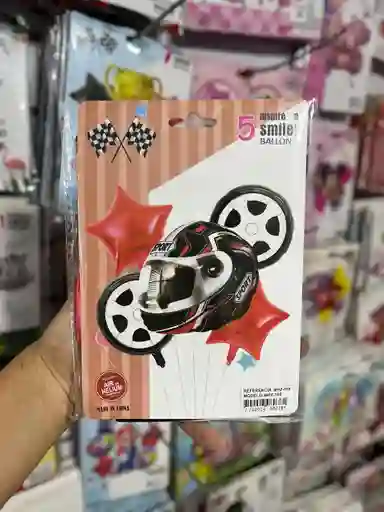 Kit Decorativo De Globos De Casco Rojo X 5 Unid