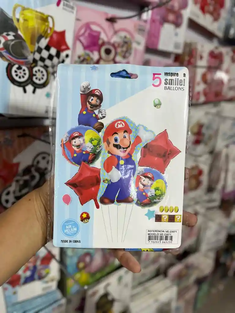 Kit Decorativo De Globos De Super Mario Bross X 5 Unid