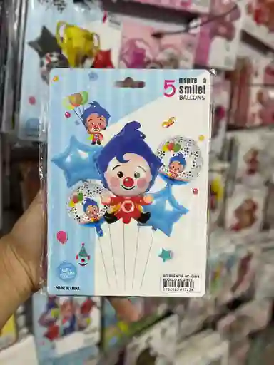 Kit De Globos Decorativos De Plim Plim X 5 Unid