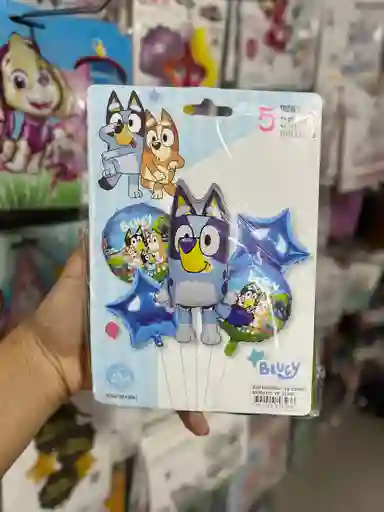 Kit Decorativo De Globos De Bluey X 5 Unid