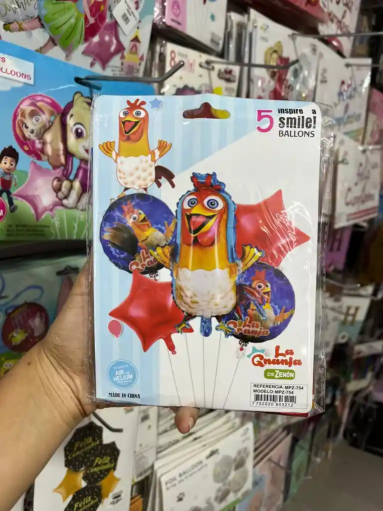 Kit Decolrativo De Globos De La Granja De Zenon X 5 Unid