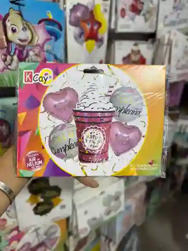 Kit Decorativo De Globos De Helado Rosa X 5 Unid