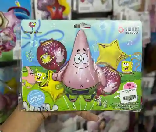 Kit Decorativo De Globos De Patricio Bob Esponja X 5 Unid