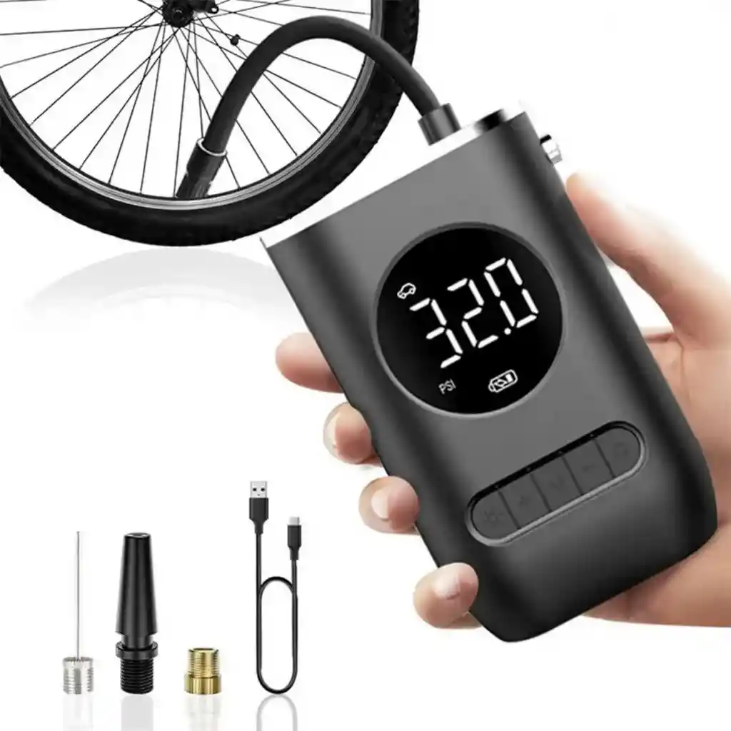 Inflador De Llanta Portable Mini Compresor Carro Moto Balon