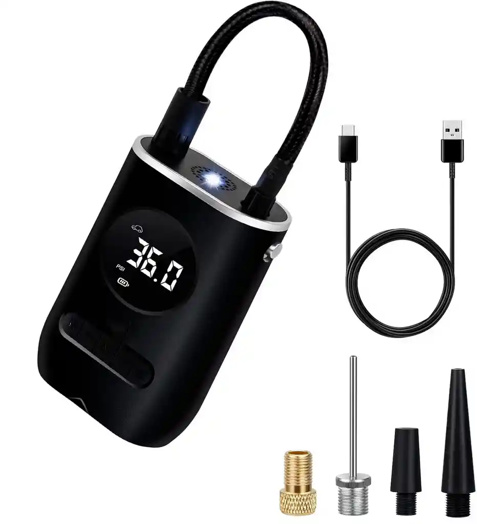 Inflador De Llanta Portable Mini Compresor Carro Moto Balon