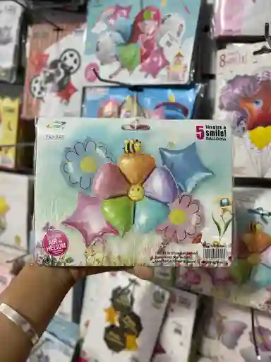 Kit Decorativo De Globos De Flor Abeja X 5 Unid
