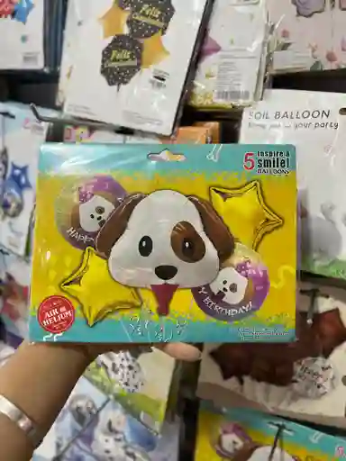 Kit Decorativo De Globos De Perrito Con Gorro X 5 Unid