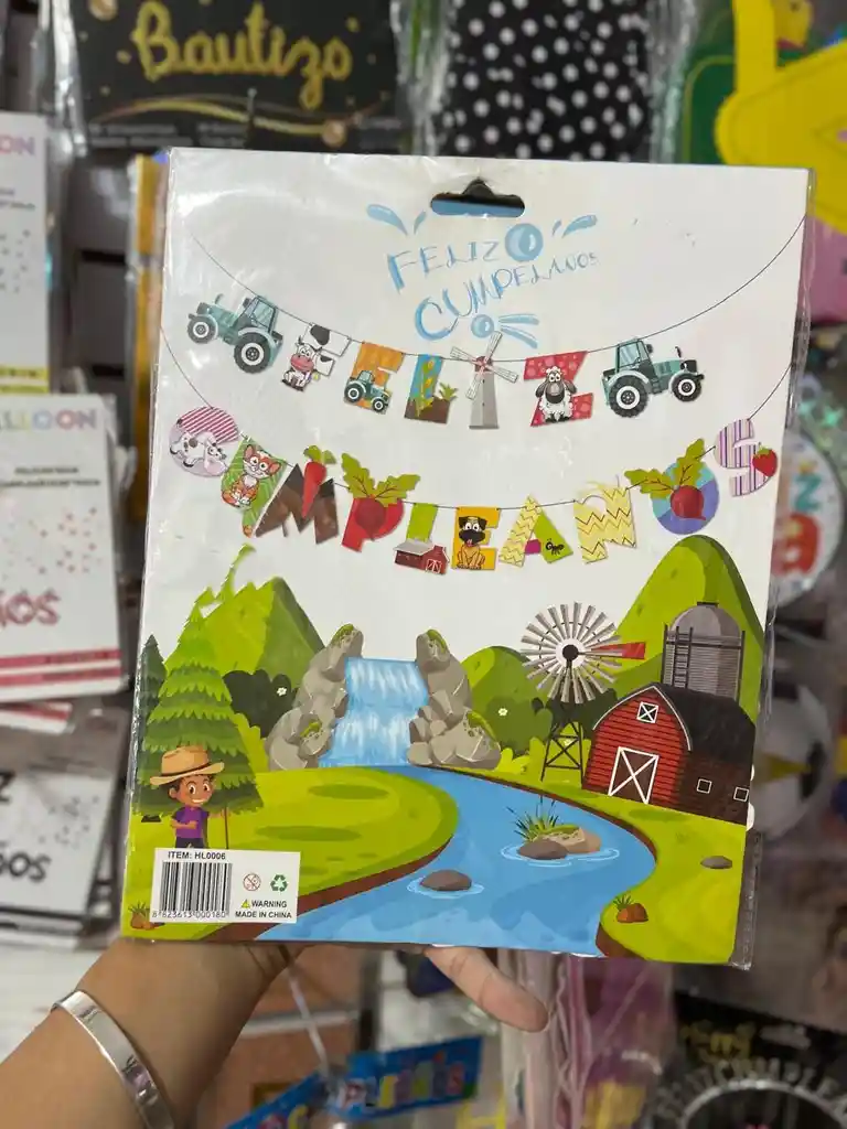 Letrero "feliz Cumpleaños" Granja Niño