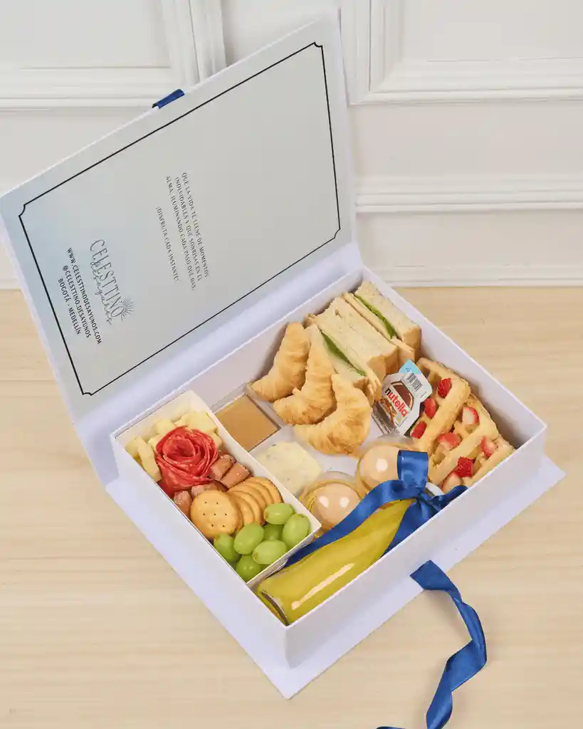 Caja Libro, Para Hombre Con Desayuno Picnic Y Foto.