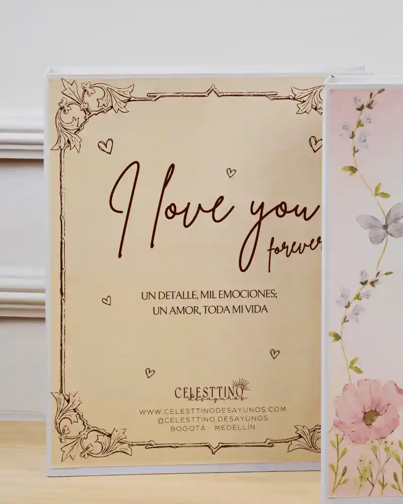 Caja Libro, De Amor Con Desayuno Tipo Picnic Y Foto.