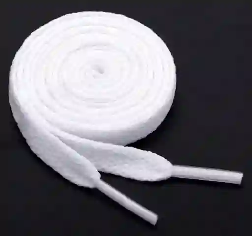 Par De Cordones Blancos Planos 110 Cm