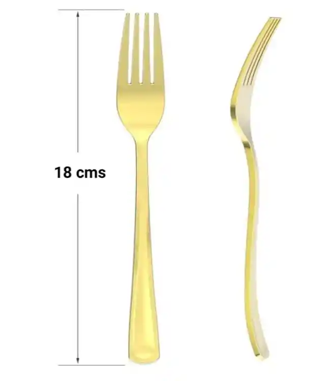 Tenedor Dorado Desechable