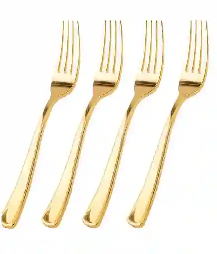 Tenedor Dorado Desechable