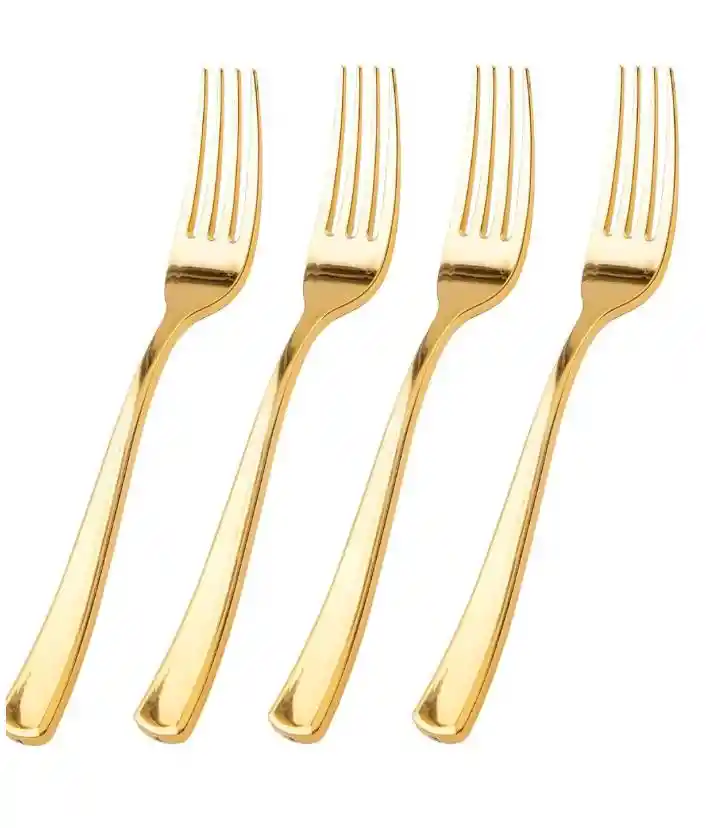 Tenedor Dorado Desechable