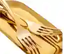 Tenedor Dorado Desechable