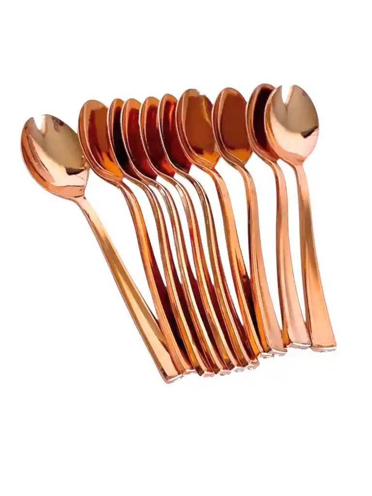 Cucharita Oro Rosa Dulcera 13 Cms , Para Postres, Cubierto De Lujo, Cubierto Elegante