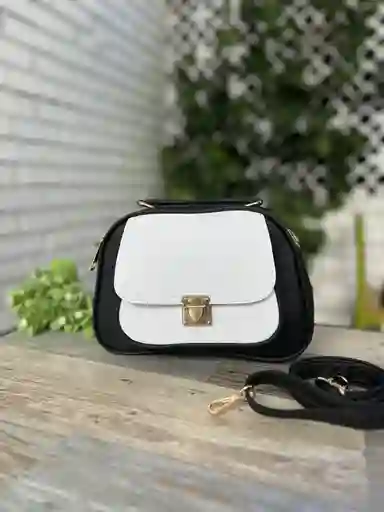 Bolso Lolita Color Negro Con Blanco