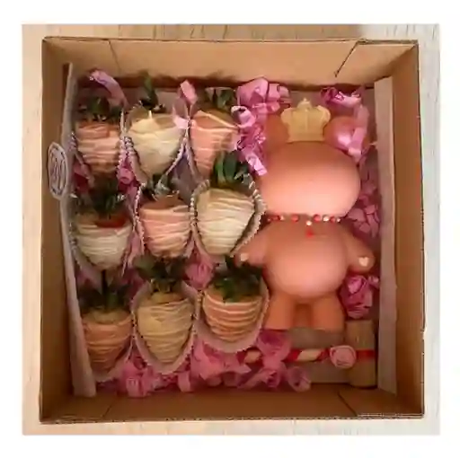 Oso Rosado De Chocolate Relleno De Dulces