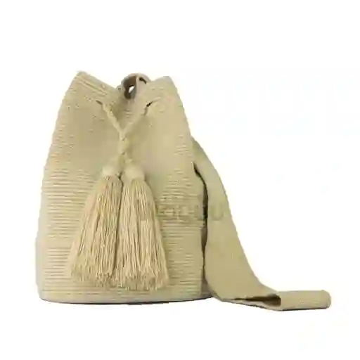 Mochila Wayuu Beige Grande – Artesanía Colombiana