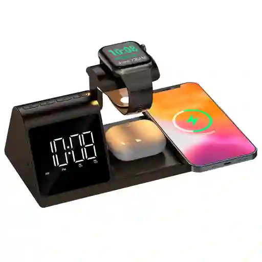 Cargador Inalám 5 En 1 Maxell Con Reloj Qiac315 Usb A - Usbc
