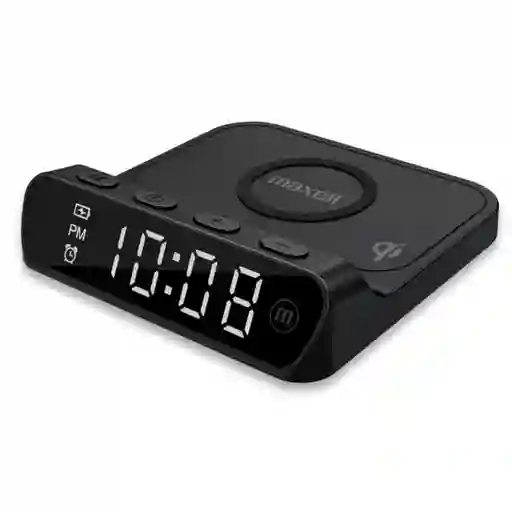 Cargador Inalámbrico Maxell Con Reloj Qiac-115 Usb A - Usbc