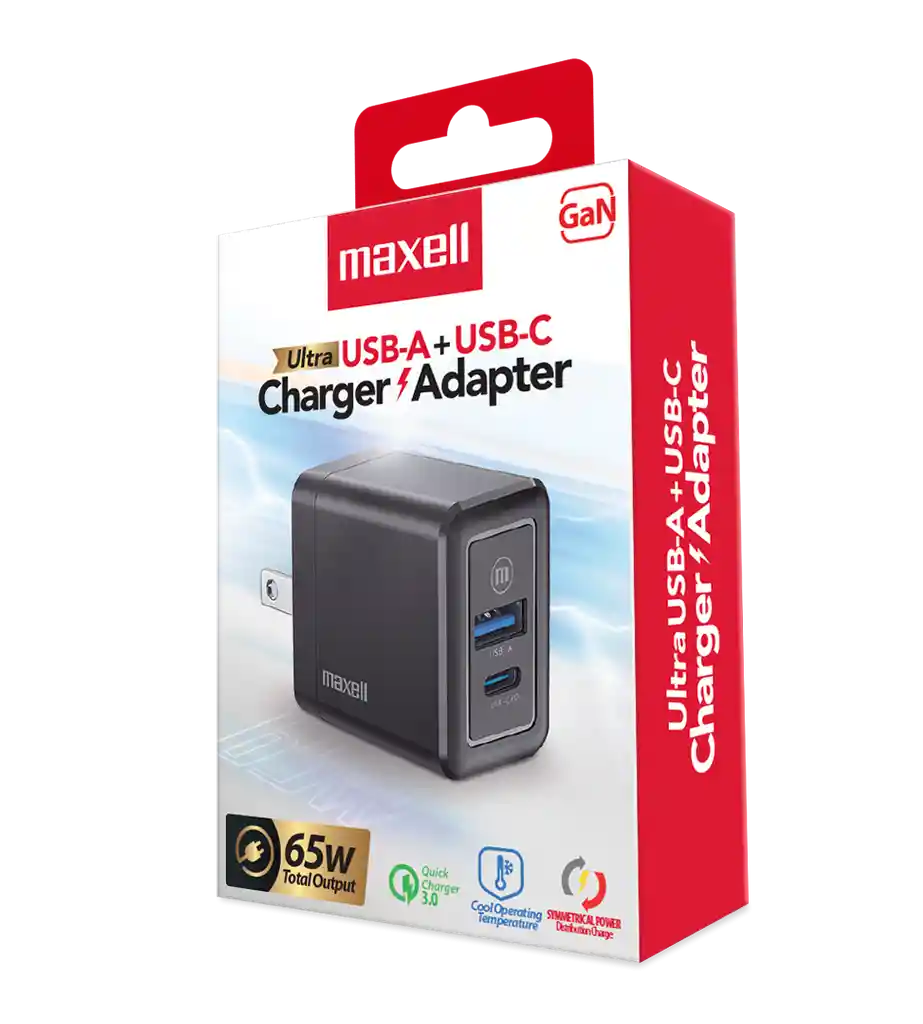 Cargador Maxell Carga Rápida Usb-a + Usb-c 65w