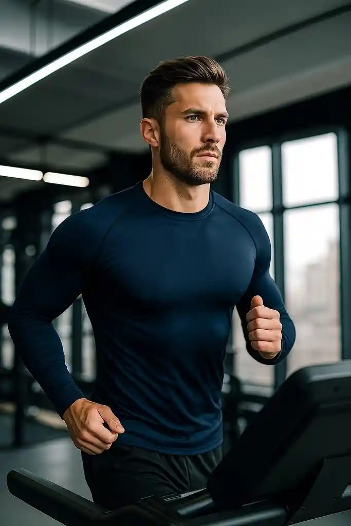 Camiseta Lycra Transpiración Entrenamiento/ Azul - Talla: S