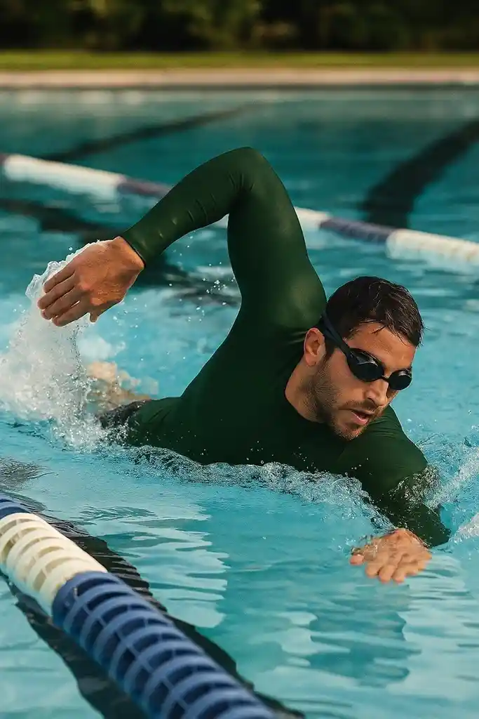 Camiseta Lycra Transpiración Entrenamiento/ Verde Militar - Talla: L
