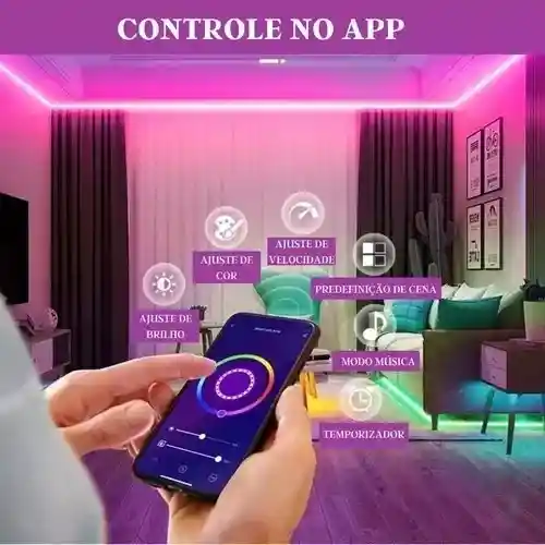 Cinta Neon Bluetooth Flex Led Rgb 5mt Control