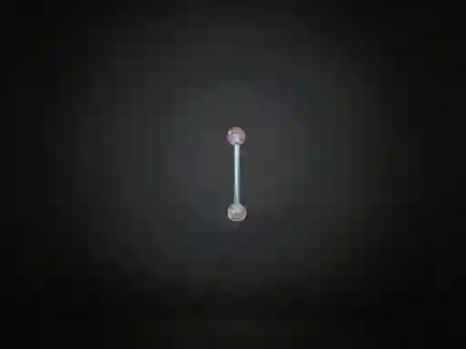 Piercing Centro De Lengua Con Brillos Rosas