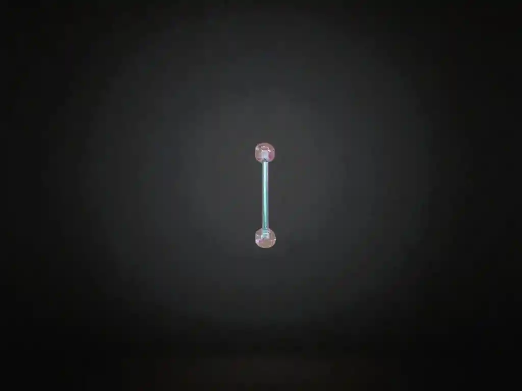 Piercing Centro De Lengua Con Brillos Rosas