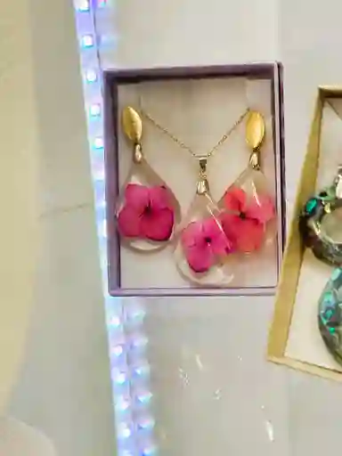 Juego De Resina Dije Grande Gota