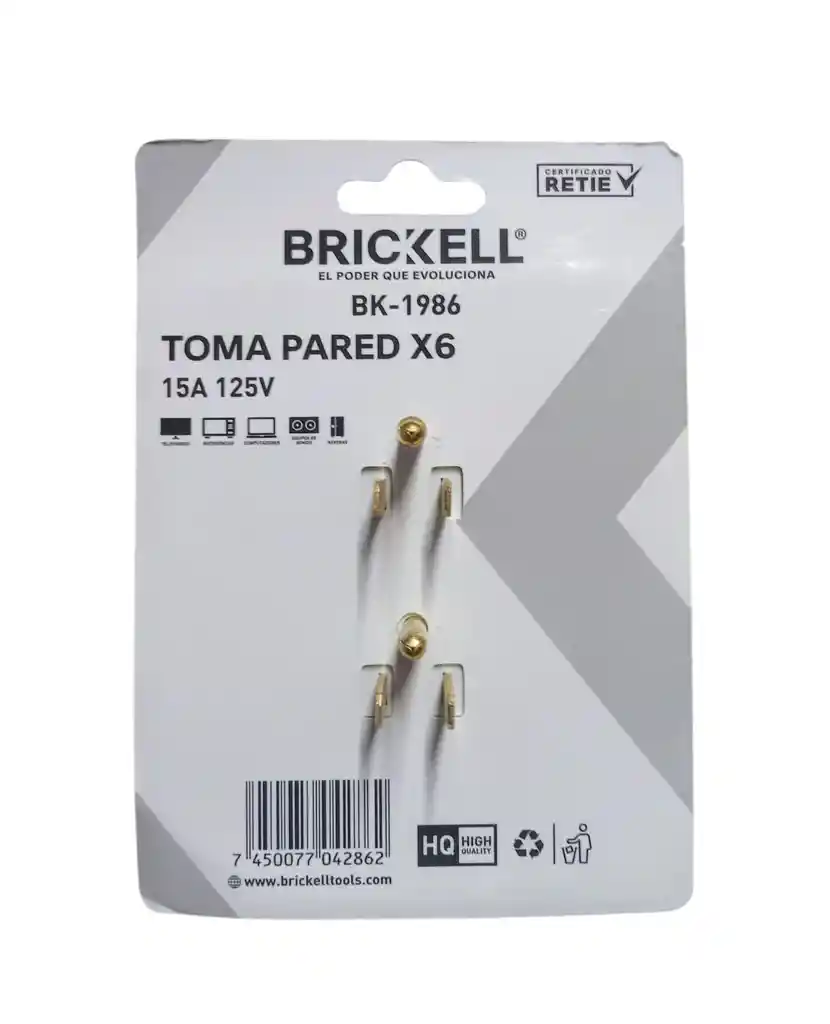 Multitoma De Pared 6 Salidas Brickell Bk-1986