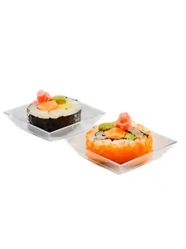 Plato Petite Transparente X 24 Unds De 6.4 Cms , Platos Para Pasabocas, Plato Degustación