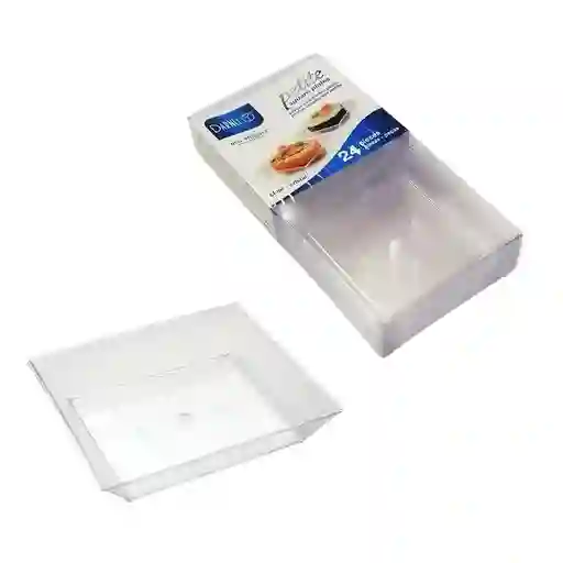 Plato Petite Transparente X 24 Unds De 6.4 Cms , Platos Para Pasabocas, Plato Degustación