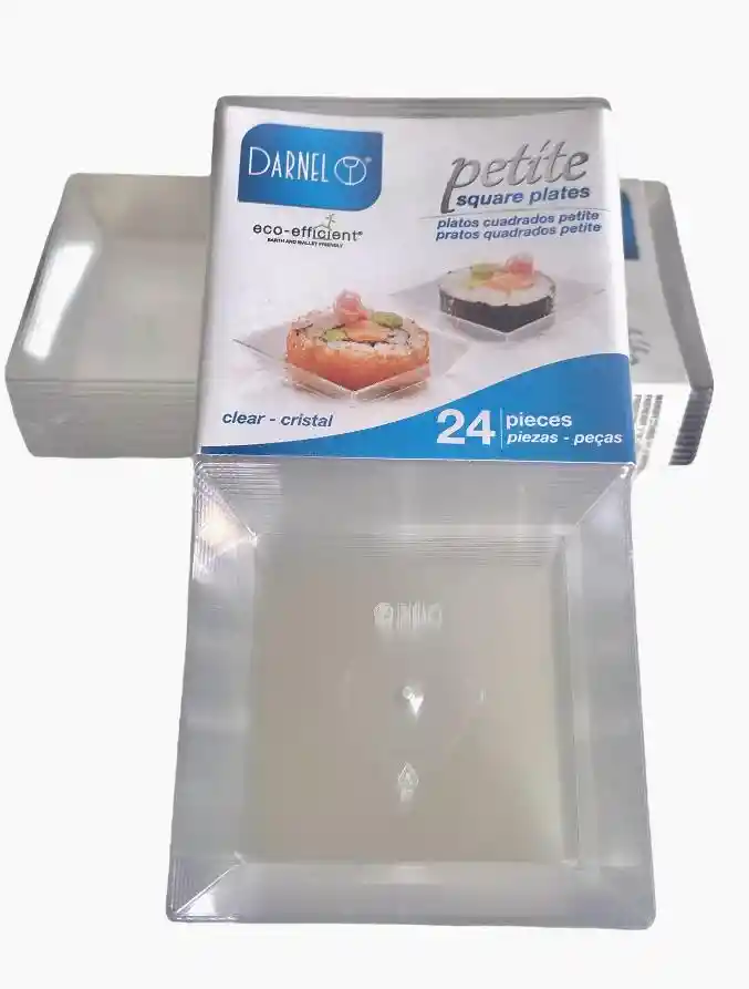 Plato Petite Transparente X 24 Unds De 6.4 Cms , Platos Para Pasabocas, Plato Degustación