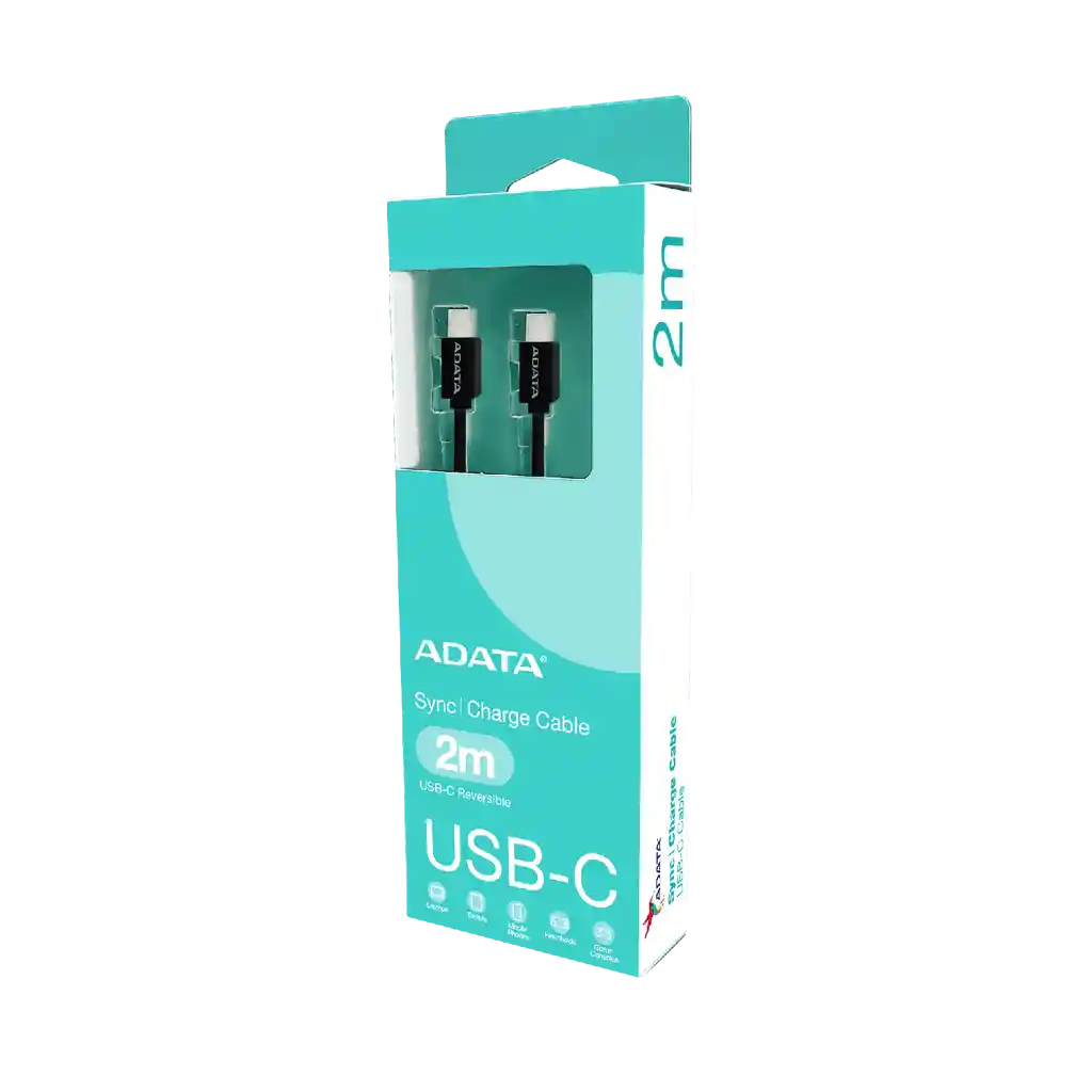 Cable Usb-c A Usb-c Adata 2 Mtr 100w Pd/qc Negro