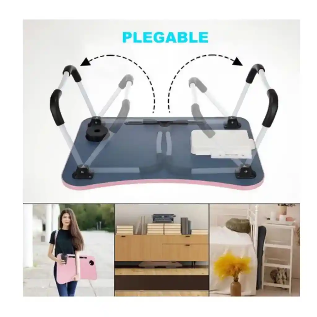 Mesa Plegable Cama Laptop Desayuno Comidas Con Bandeja